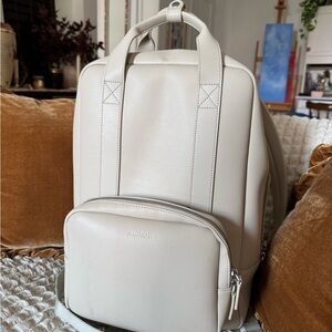 Monos Metro Backpack in Ivory Vegan Leather